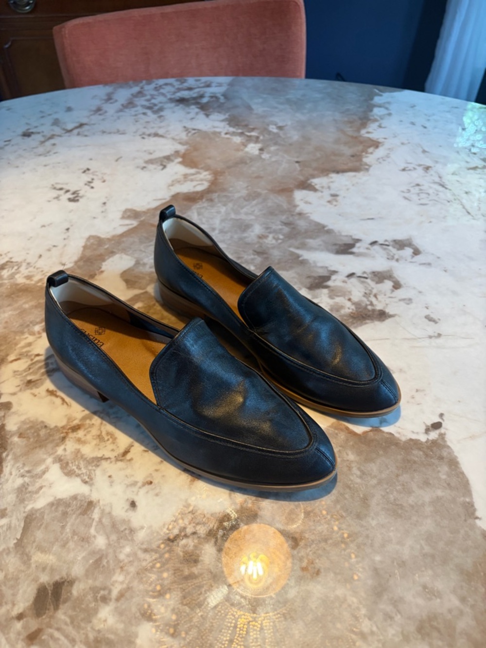 Women’s Black Leather Slip-On Loafers